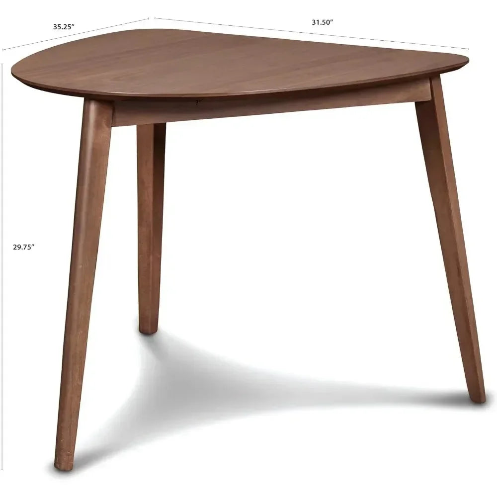 Juego de comedor de tres piezas con mesa de esquina Oscar de estilo moderno de mediados de siglo, nogal, juegos de comedor de calidad