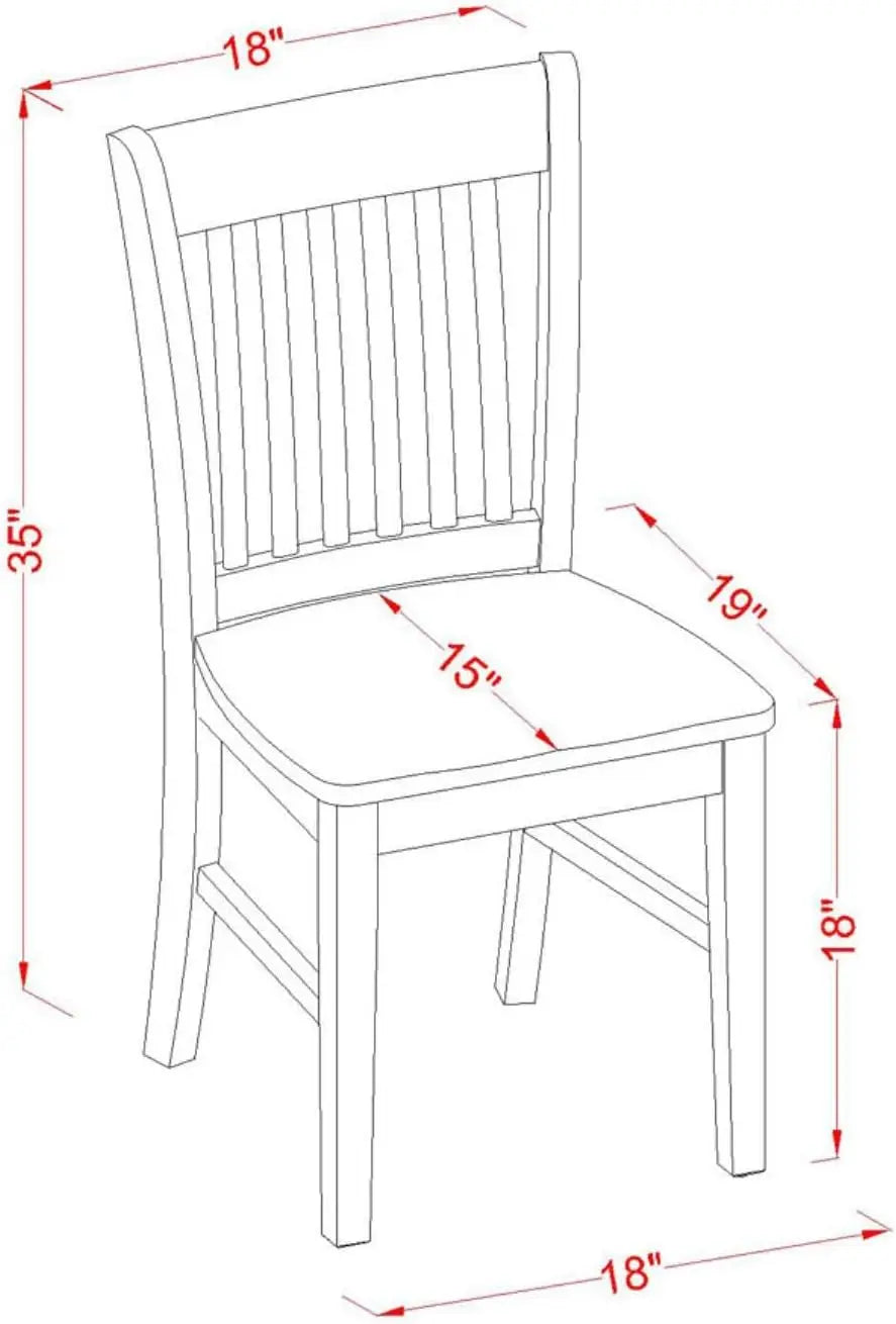 El juego de comedor de 5 piezas ANNO5-MAH-W de East West Furniture incluye una mesa de comedor redonda con pedestal y 4 sillas con asiento de madera.