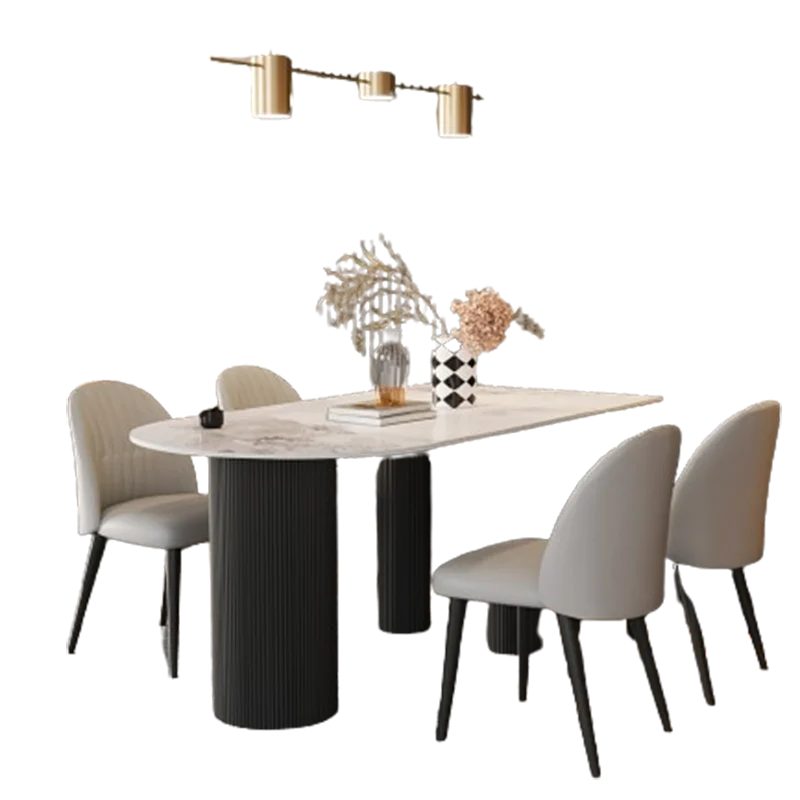 Mesa de comedor de fiesta única, mesa de comedor de lujo nórdica, mesa de comedor, diseño de restaurante, mesas de comedor, muebles para el hogar