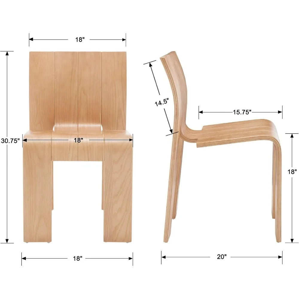 Juego de 4 sillas de comedor de madera modernas, sillas de cocina apilables de madera, sillas modernas para invitados, cocina, oficina, boda, fiesta, picnic