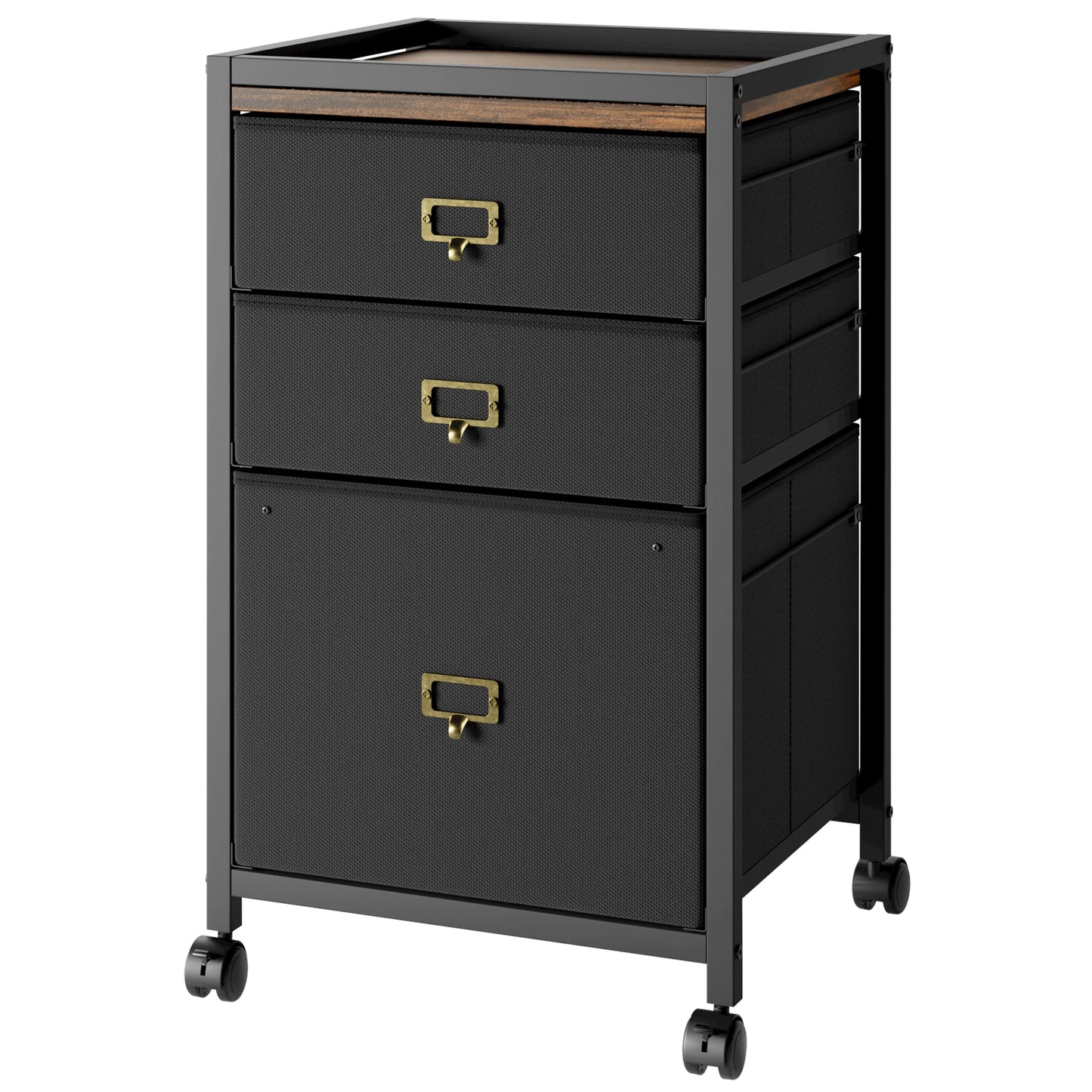 3 Drawer Mobile File Cabinet,Organizer Vertical File Cabinet with Rolling Wheel and Lock Suit for Letter or A4 Size Home Office