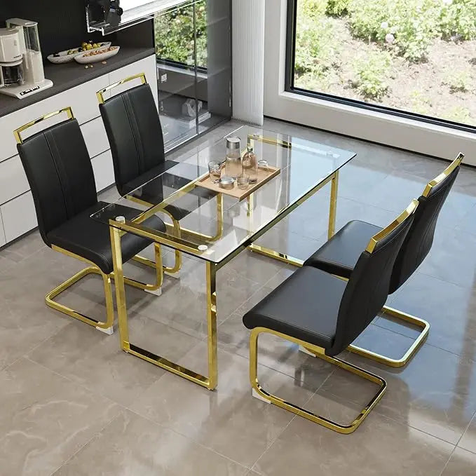 Ensemble de table à manger pour 4 personnes, ensembles de tables à manger rectangulaires modernes pour 4 personnes, ensembles de table et de chaises de cuisine pour 4 personnes, ensemble de salle à manger