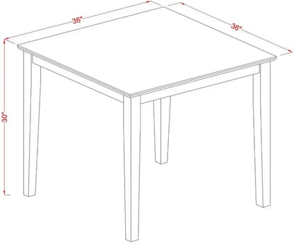 Juego de cocina Oxford de 5 piezas Oxdu5-Mah-Lc que incluye una mesa de comedor cuadrada y 4 sillas de comedor tapizadas en piel sintética, 36 x 36 pulgadas