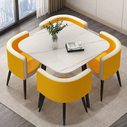 Conjuntos de comedor y salón nórdicos Conjuntos de comedor móviles sencillos para apartamentos de lujo Muebles minimalistas y modernos con acentos