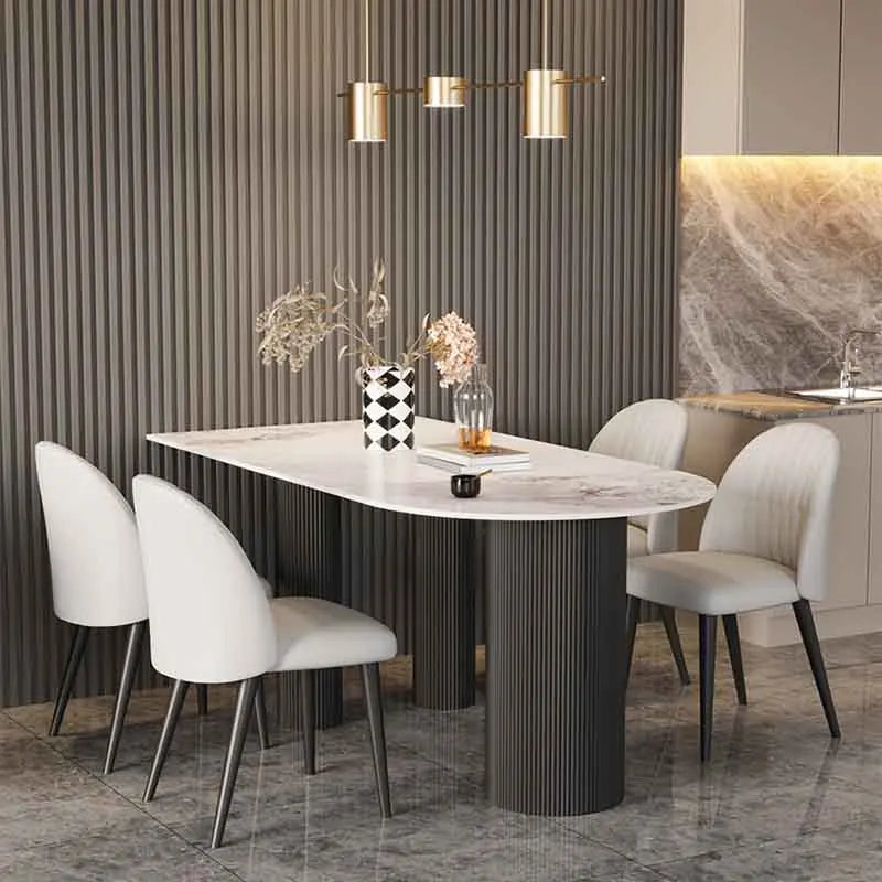 Mesa de comedor de fiesta única, mesa de comedor de lujo nórdica, mesa de comedor, diseño de restaurante, mesas de comedor, muebles para el hogar