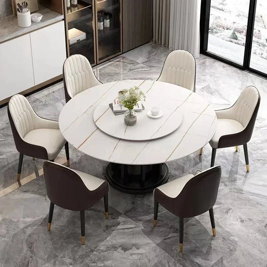 Round 6 People Dining Tables Kitchen Living Room Dressing Island Kitchen Table Set Coffee Hospitality Mesa Comedor Furniture