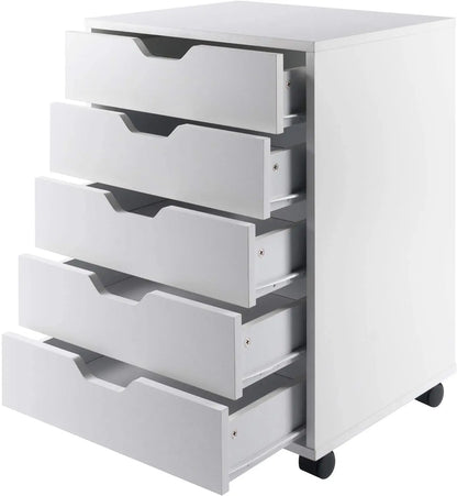 10519 Halifax 5-Drawer Composite Wood Cabinet, White