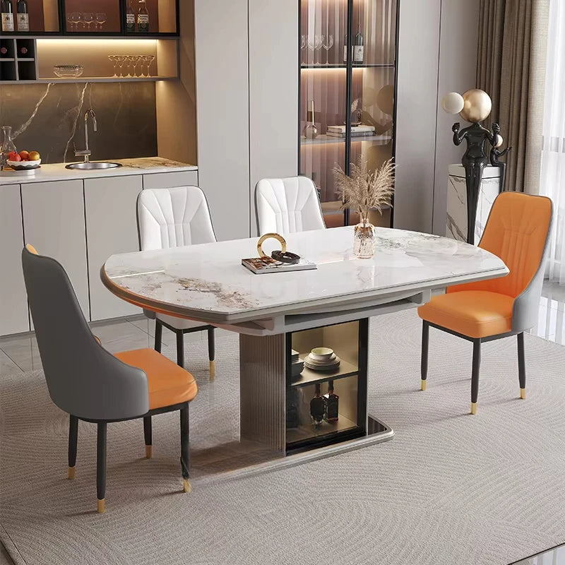 Mesas de comedor de diseño extensibles Mesas de comedor de lujo nórdicas plegables de madera Mesas de comedor redondas modernas naturales Mesa De Jantar Muebles para el hogar