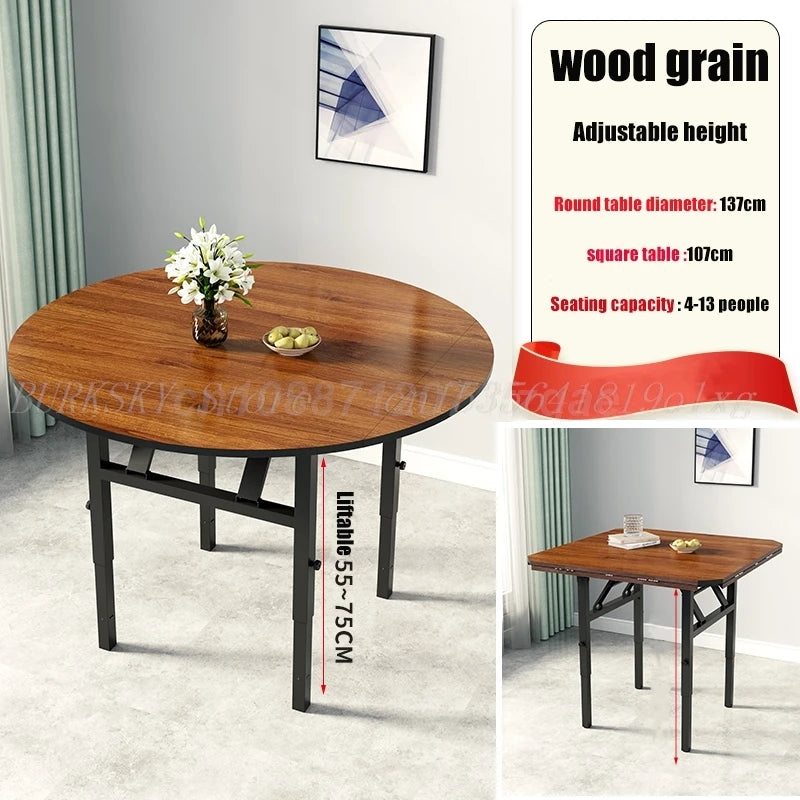 Folding Dining Table, Multifunctional Furniture, Liftable, Household, Round, Square, Foldable, Apartment, Living Room