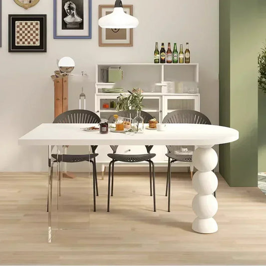 Mesa de comedor de lujo blanca, mesas de café para pasillos, restaurantes, balcones, mesas de Jantar, muebles para el hogar