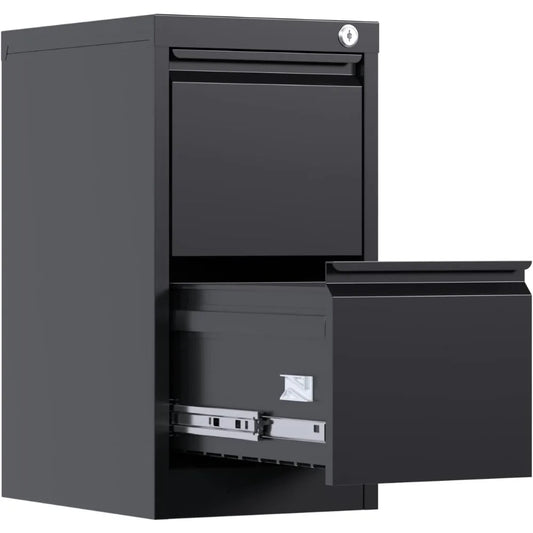 Archivador de 2 cajones de 18" de profundidad, archivador vertical de metal con cerradura, archivador de acero para oficina y hogar para cartas A4