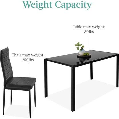 Ensembles de salle à manger, ensemble en verre 7 pièces, meubles de table de cuisine modernes pour chambre, dinette, ensembles de salle à manger