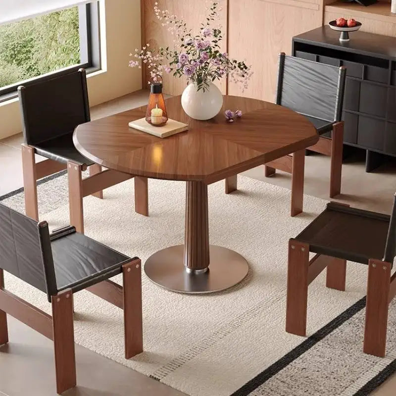 Mesa de comedor organizadora única antideslizante, mesa de comedor redonda de diseño para sala de estar, mesa de comedor moderna de madera Stol Do Jadalni Furniture