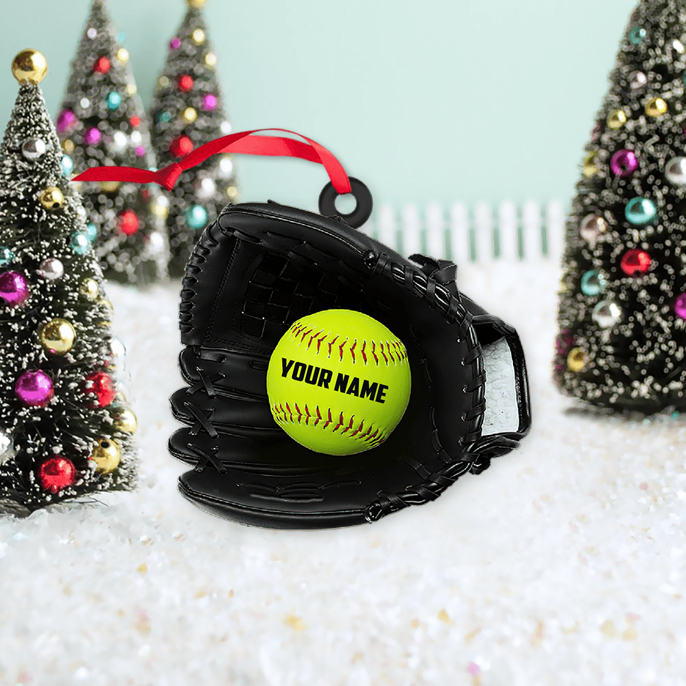 Personalized Softball Christmas Ornament - Softball Gift