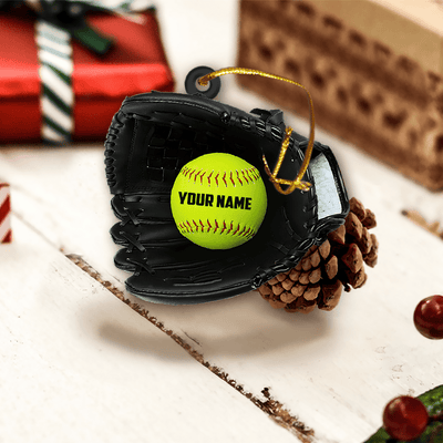 Personalized Softball Christmas Ornament - Softball Gift