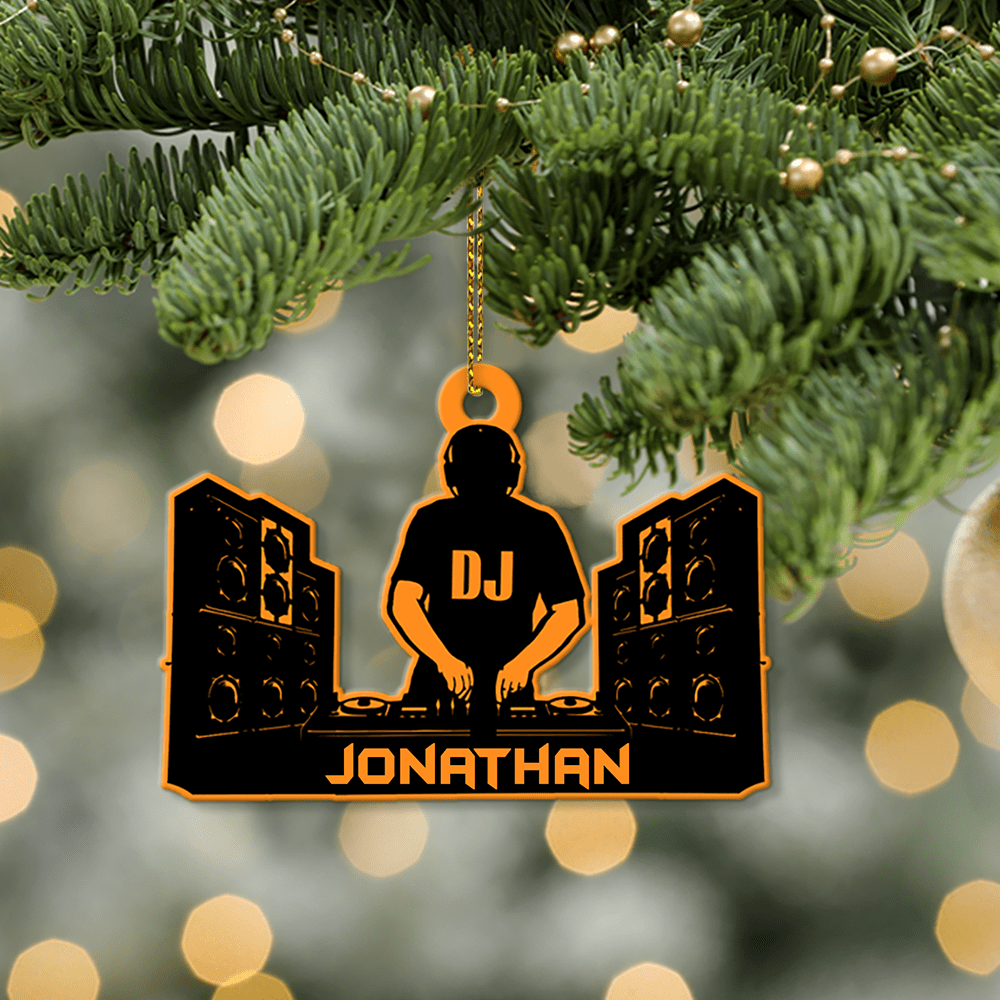 Personalized DJ Christmas Ornament - DJ Gift for DJs, Music Lovers, and Party Enthusiasts - Perfect for Christmas and Special Events