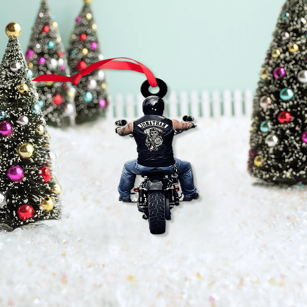 Personalized Motorcycle Christmas Ornament - Perfect Gift for Motorcycle Enthusiasts - Suitable for Christmas, Birthdays, and Special Occasions