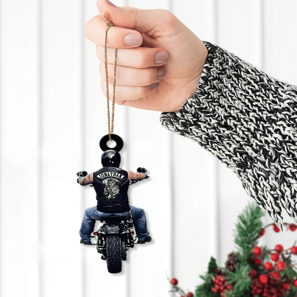 Personalized Motorcycle Christmas Ornament - Perfect Gift for Motorcycle Enthusiasts - Suitable for Christmas, Birthdays, and Special Occasions