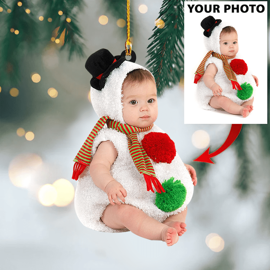 Cute Custom Photo Ornament for Babies: Personalized Keepsake for Newborns, Baby Showers, and First Christmas