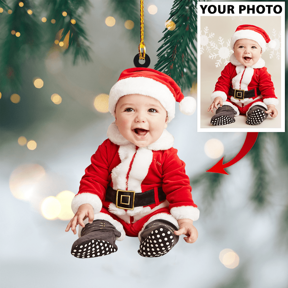 Cute Custom Photo Ornament for Babies: Personalized Keepsake for Newborns, Baby Showers, and First Christmas