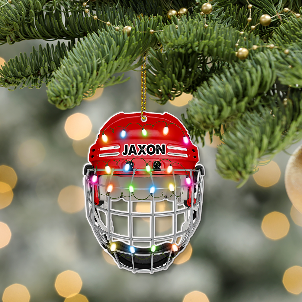 Personalized Best Hockey Christmas Ornament - Hockey Gift vh01