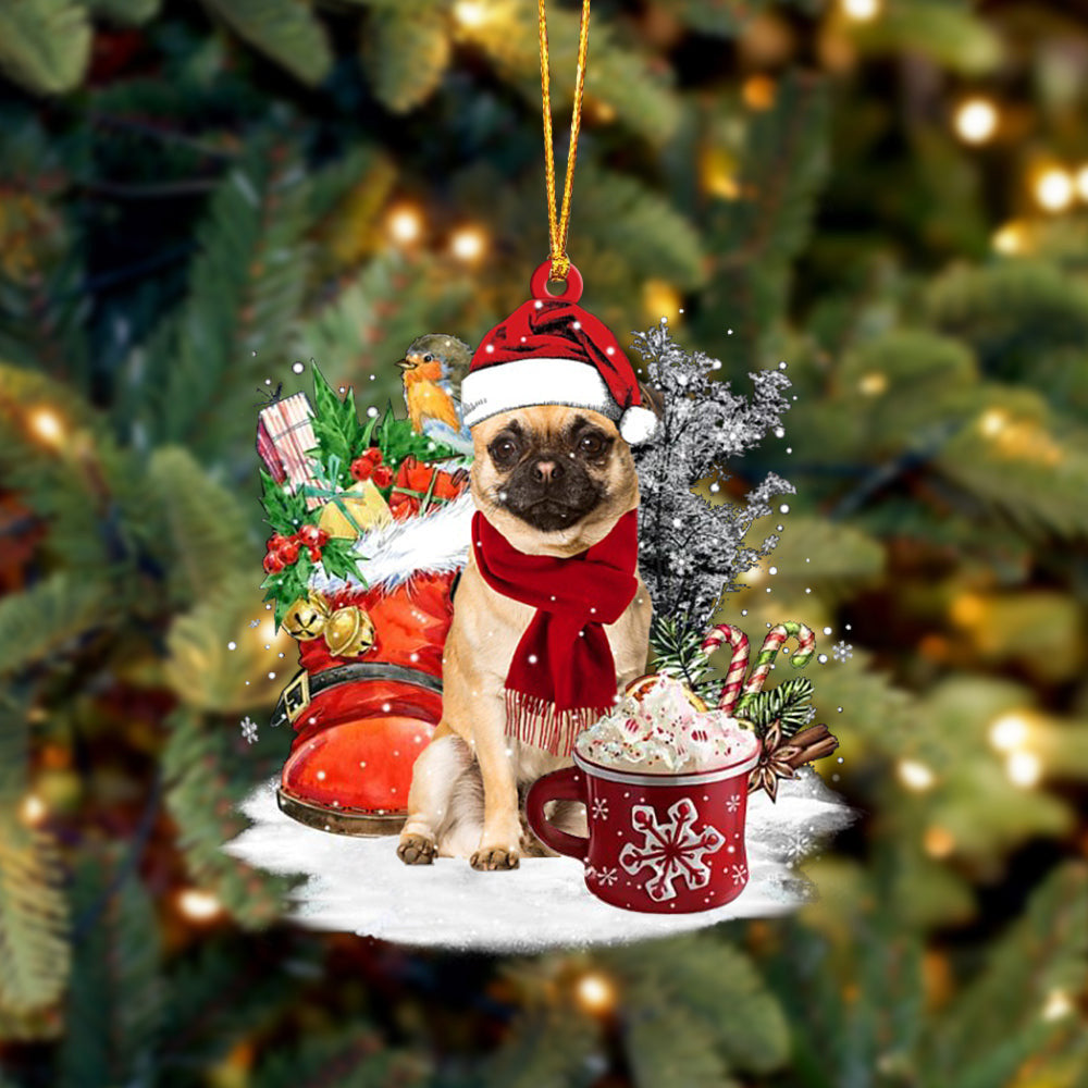 Chug Dog Winter Cup - Two Sided Ornament - Perfect Gift for Dog Lovers - Suitable for Home Decor - Ideal for Christmas and Winter Season