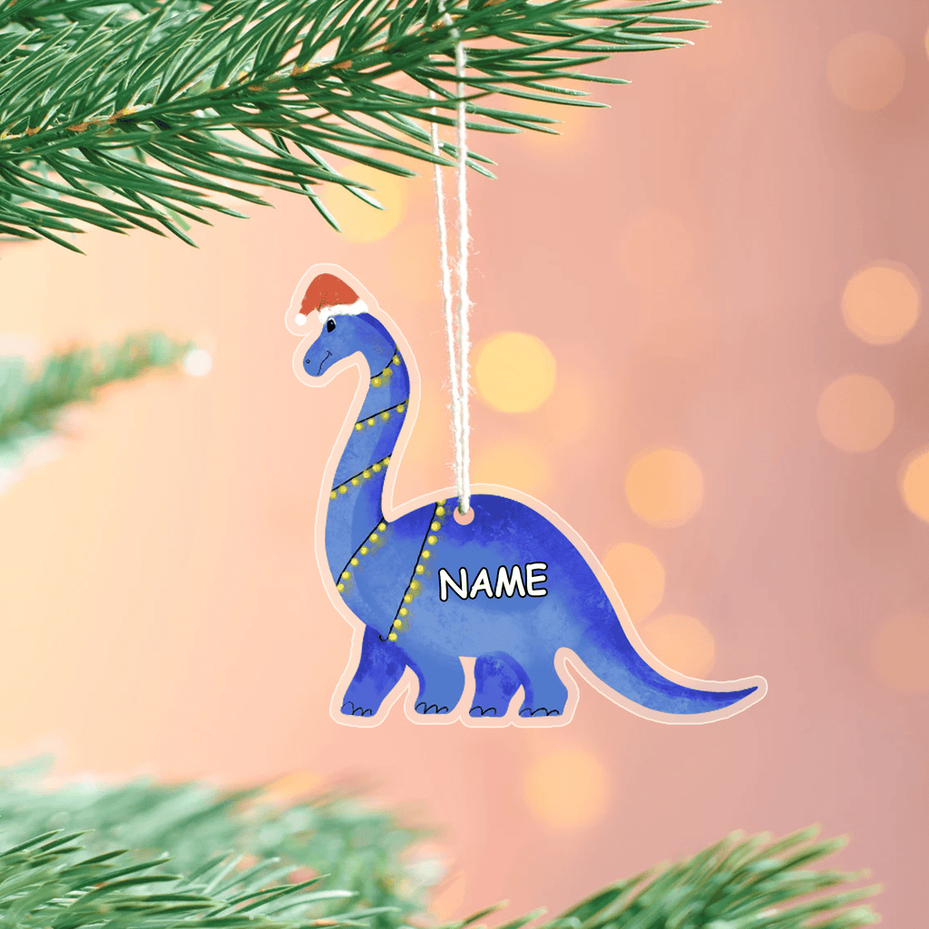 Personalized Dinosaur Ornament for Christmas Tree Decoration - Perfect Gift for Dinosaur Enthusiasts and Kids - Ideal for Holiday Season and Special Occasions
