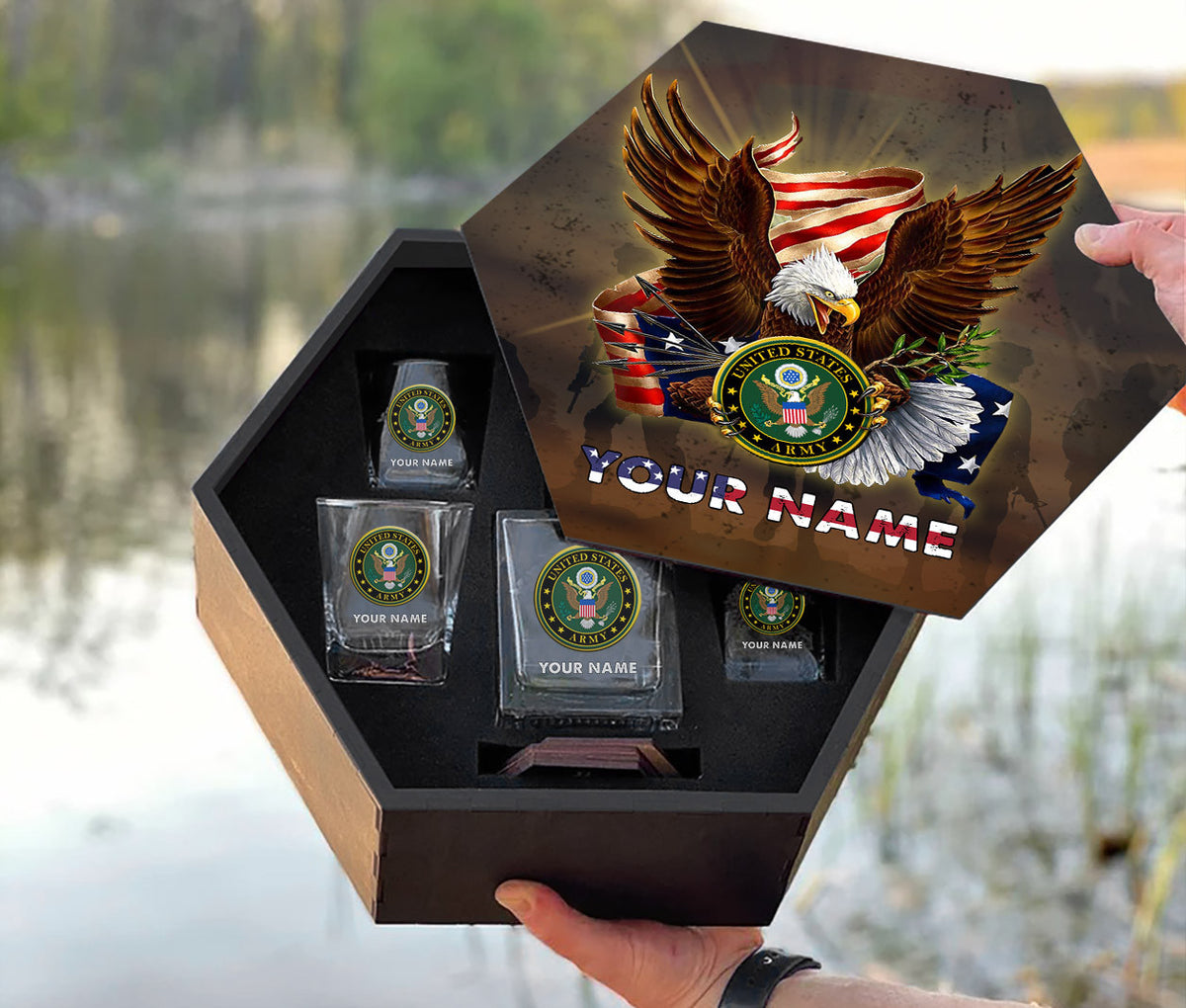 Customized Whiskey Decanter Set for US Branches Veterans