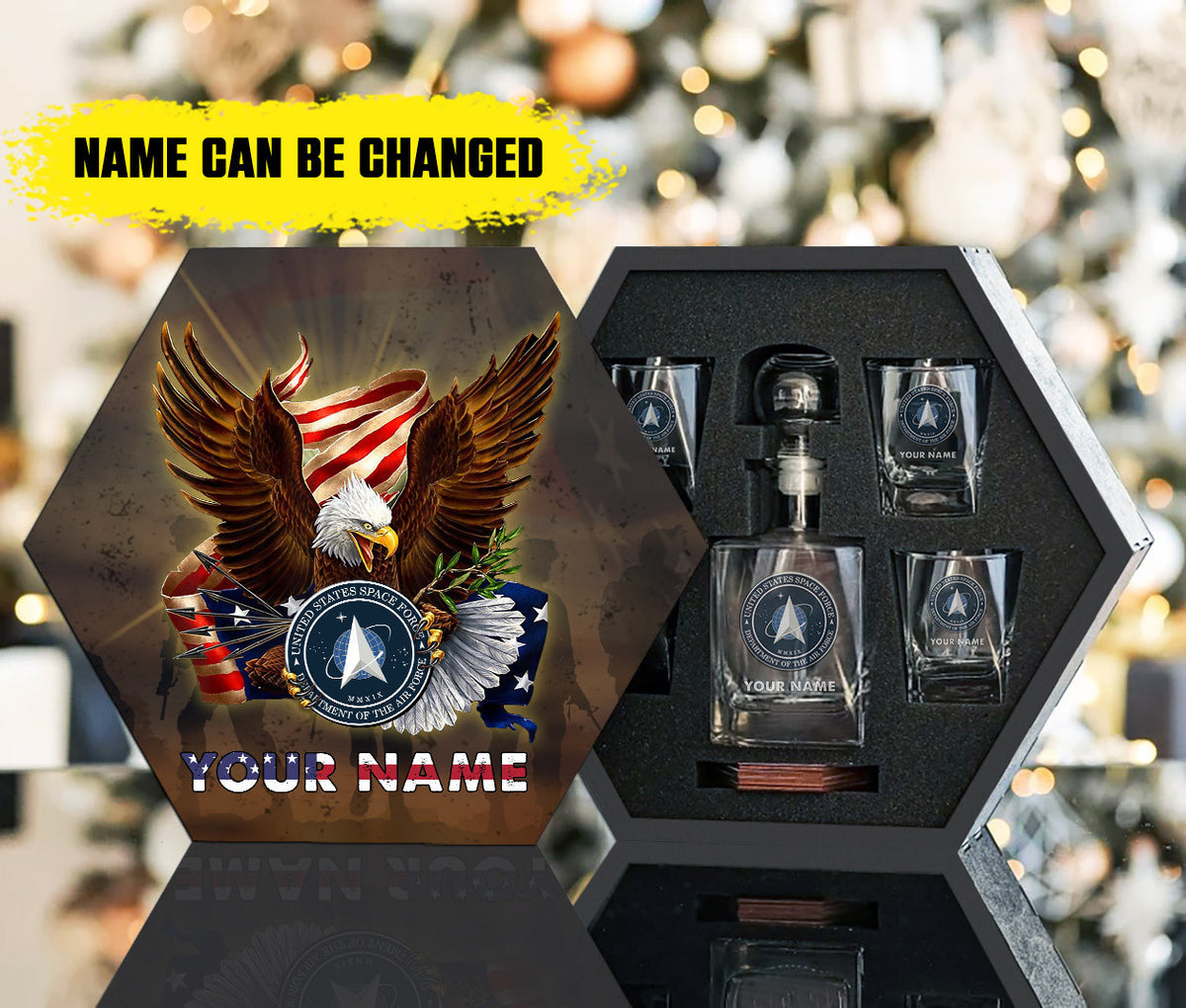 Personalized Veteran Whiskey Decander Set