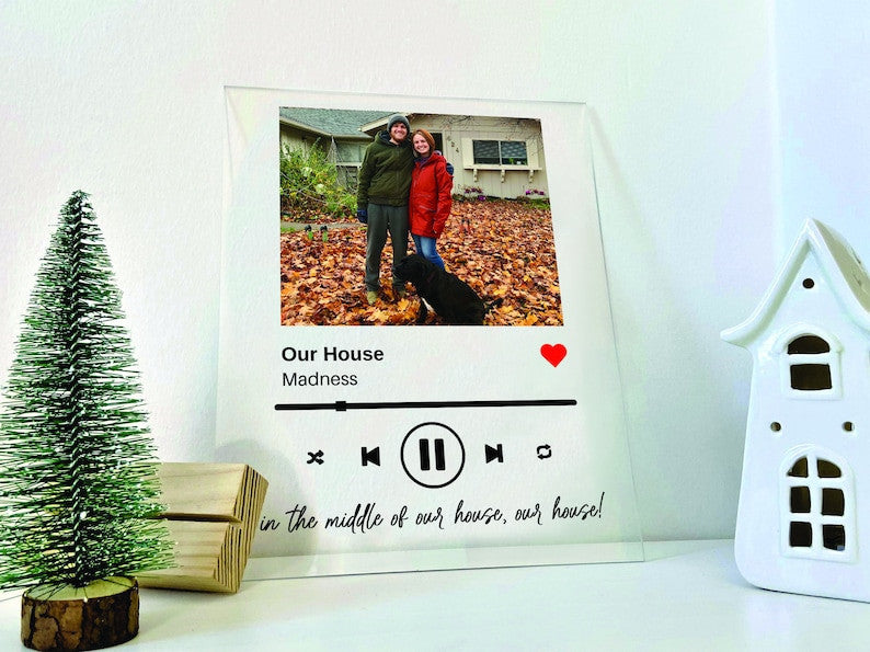 Personalized Music Plaque - Couple Gift, Song Plaque Song Code, Art Music Glass, Gift for Her, Gift for Him