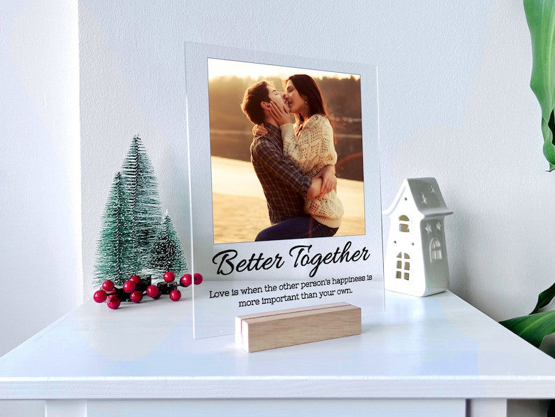 Custom Photo Plaque with Stand - Couple Gift, Gift for Him, Custom Photo Collage, Photo Frame, Last Minute Gift, Valentine Day's Gift
