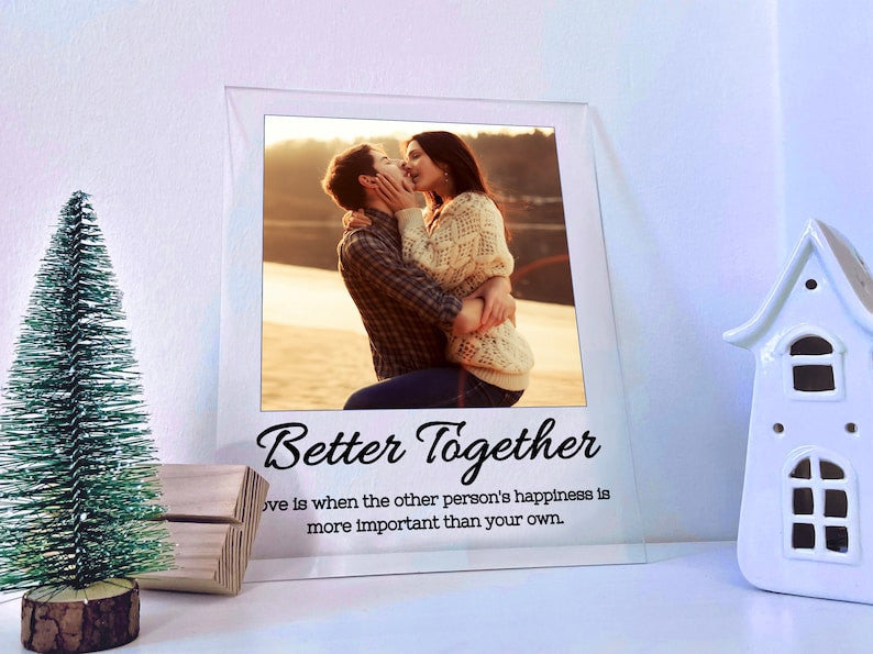 Custom Photo Plaque with Stand - Couple Gift, Gift for Him, Custom Photo Collage, Photo Frame, Last Minute Gift, Valentine Day's Gift