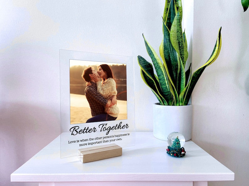 Custom Photo Plaque with Stand - Couple Gift, Gift for Him, Custom Photo Collage, Photo Frame, Last Minute Gift, Valentine Day's Gift
