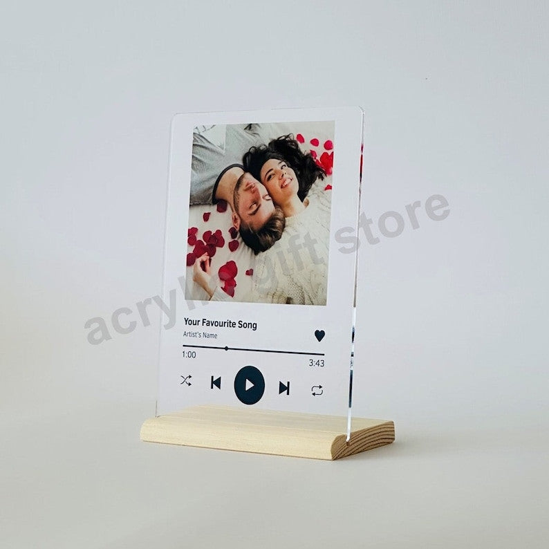 Personalized Music Plaque With Stand, Custom Album Cover Song Plaque, Anniversary Gift for Him, Couples Gift, Personalized Valentine gift