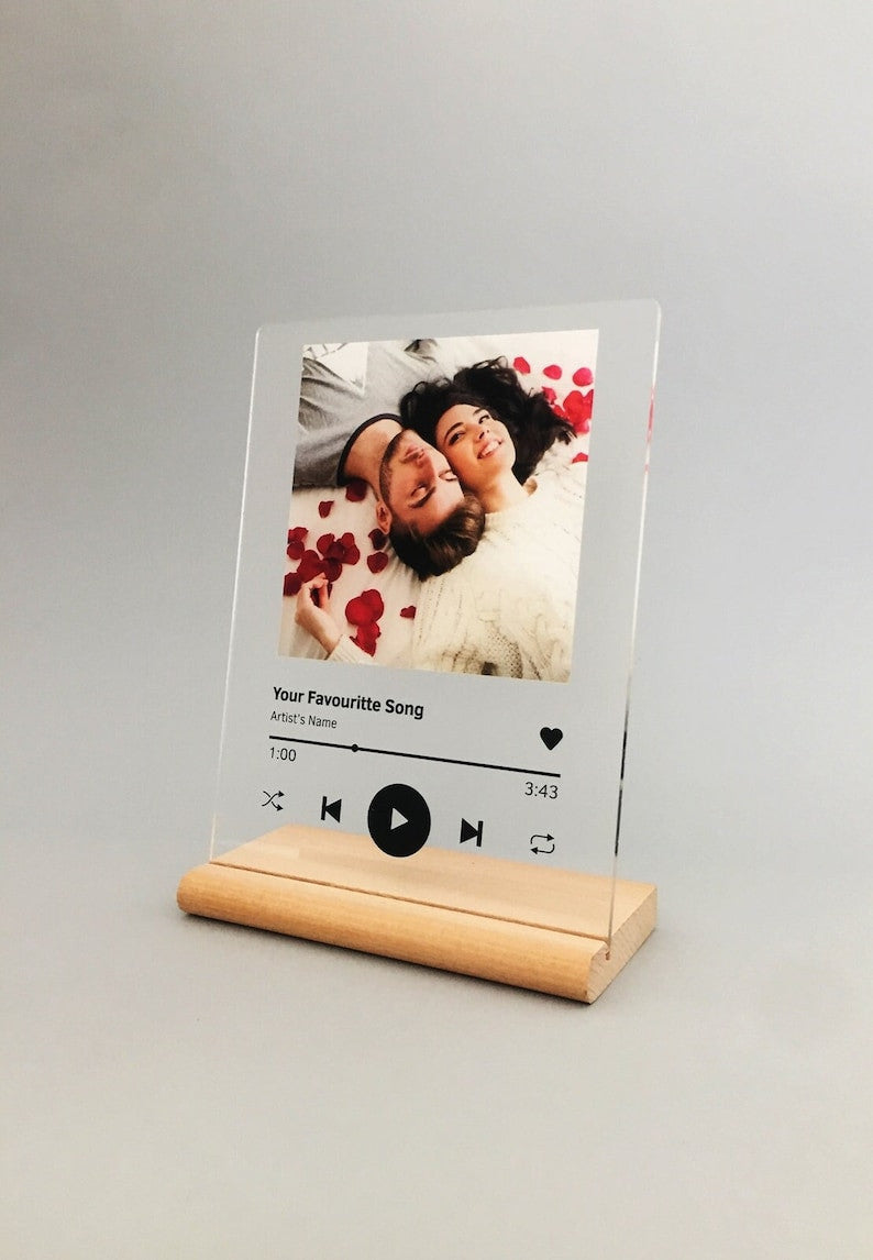 Personalized Music Plaque With Stand, Custom Album Cover Song Plaque, Anniversary Gift for Him, Couples Gift, Personalized Valentine gift