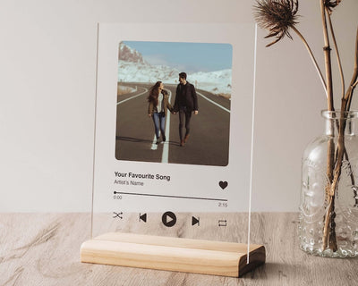 Personalized Music Plaque with Stand | Christmas Gifts for Him | Gift for Mom& Dad | Custom Picture Acrylic Song Plaque | Couple Gifts