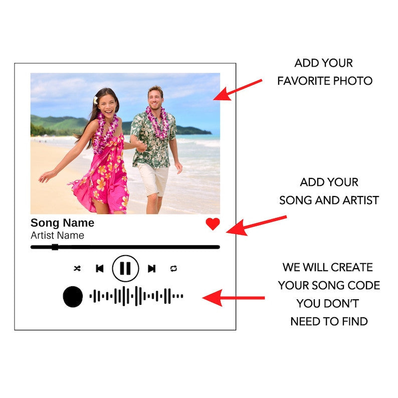 Personalized Music Plaque with Stand | Christmas Gifts for Him | Gift for Mom& Dad | Custom Picture Acrylic Song Plaque | Couple Gifts