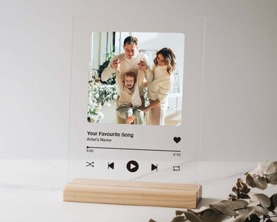 Personalized Music Plaque with Stand | Christmas Gifts for Him | Gift for Mom& Dad | Custom Picture Acrylic Song Plaque | Couple Gifts