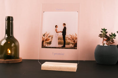 Personalized Acrylic Photo Plaque Gift for Husband and Wife, Bridal Shower Gift, Memorial Wedding Decor Anniversary Day Gift, Valentine's Day Gift