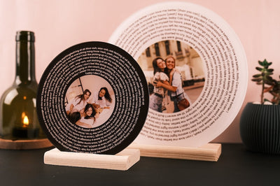 Favourite Song Lyrics Acrylic Photo Personalized Plaque, Valentines Day Gift, Music Photo Frame, Lyrics Circle, Our Song Gift, Bedroom Decor