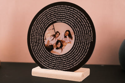 Favourite Song Lyrics Acrylic Photo Personalized Plaque, Valentines Day Gift, Music Photo Frame, Lyrics Circle, Our Song Gift, Bedroom Decor