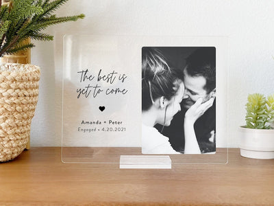 Engagement Gifts for Couple, Newly Engaged Gifts for Couple, Engagement Plaque, Personalized Custom Acrylic Plaque