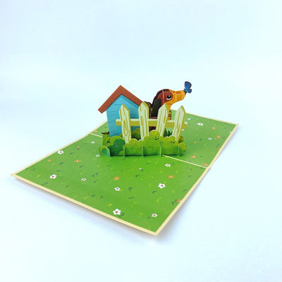 Funny Dachshund Pop up Card, Birthday 3D Card
