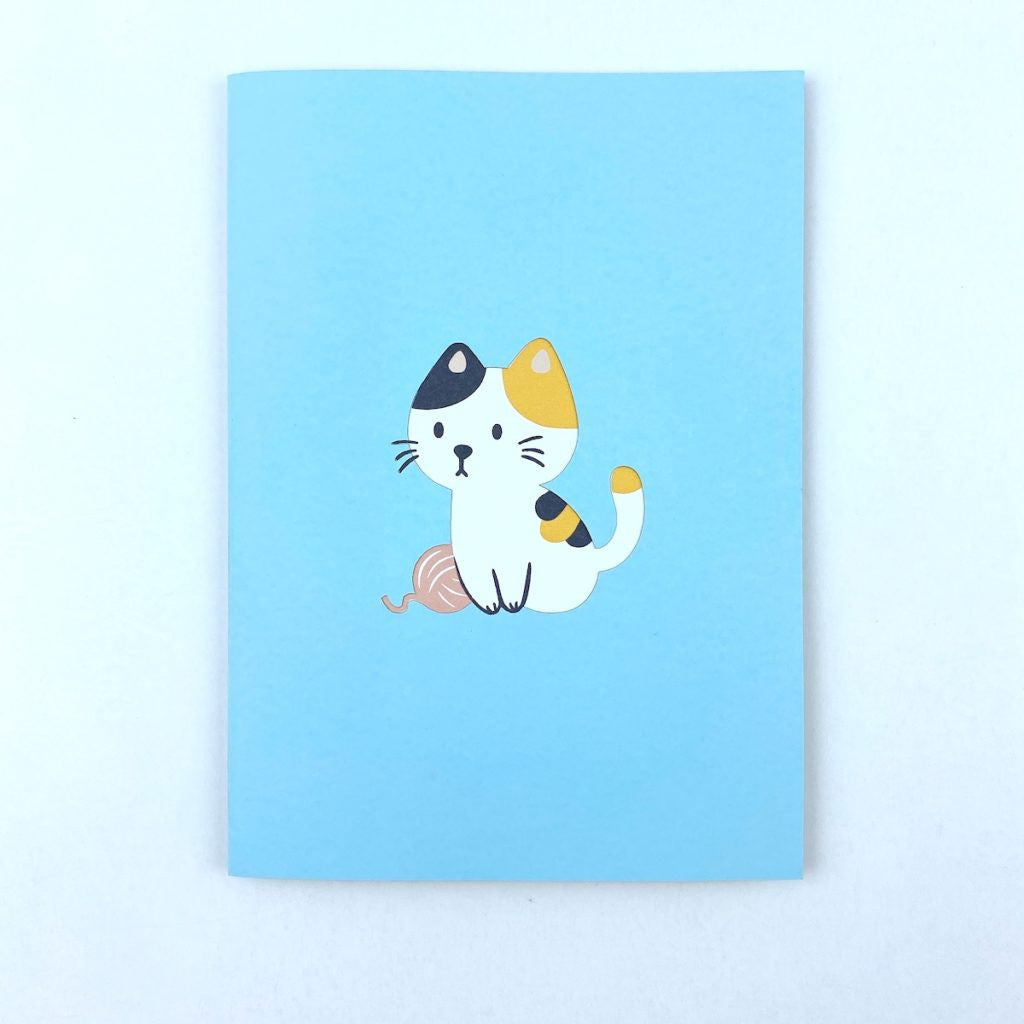 Cute Cat Pop up card, Birthday 3D Card