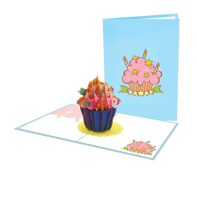 Birthday Cupcake Popup Card, Birthday 3D Card