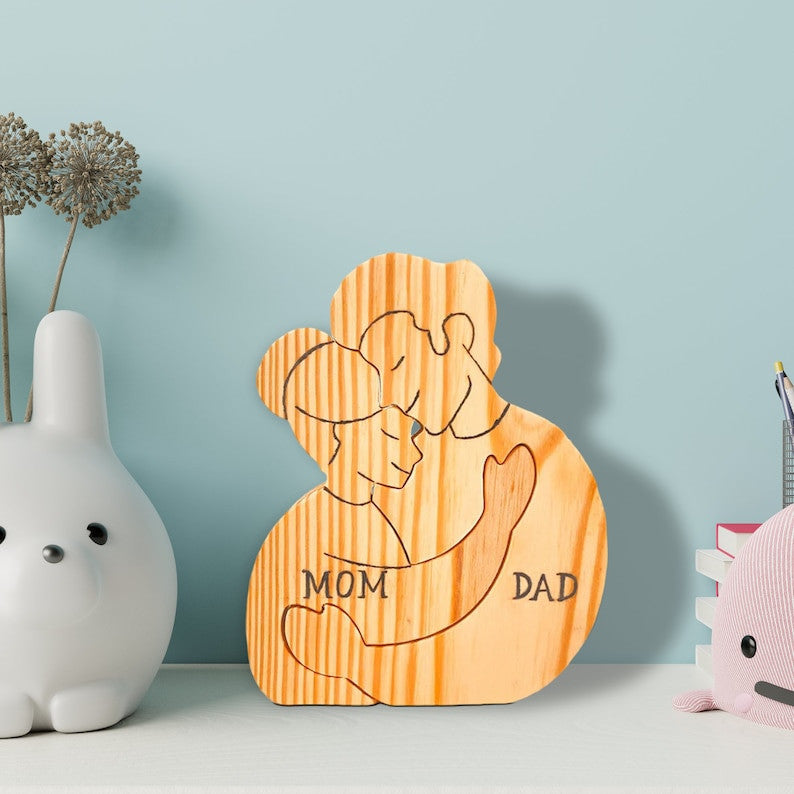 Waldo| Family, Wooden Family Carvings, Animal Family, Puzzle Wooden Family