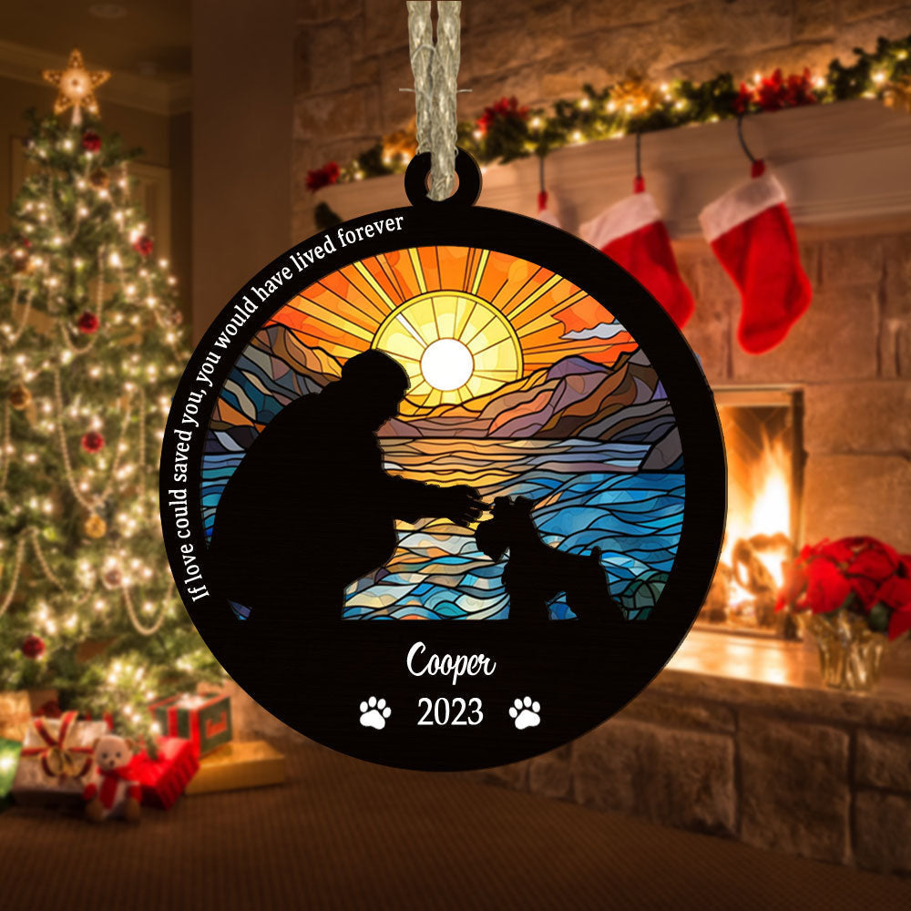 Mini Schnauzer Dog Memorial Suncatcher: Forever Remembered Pet Ornament