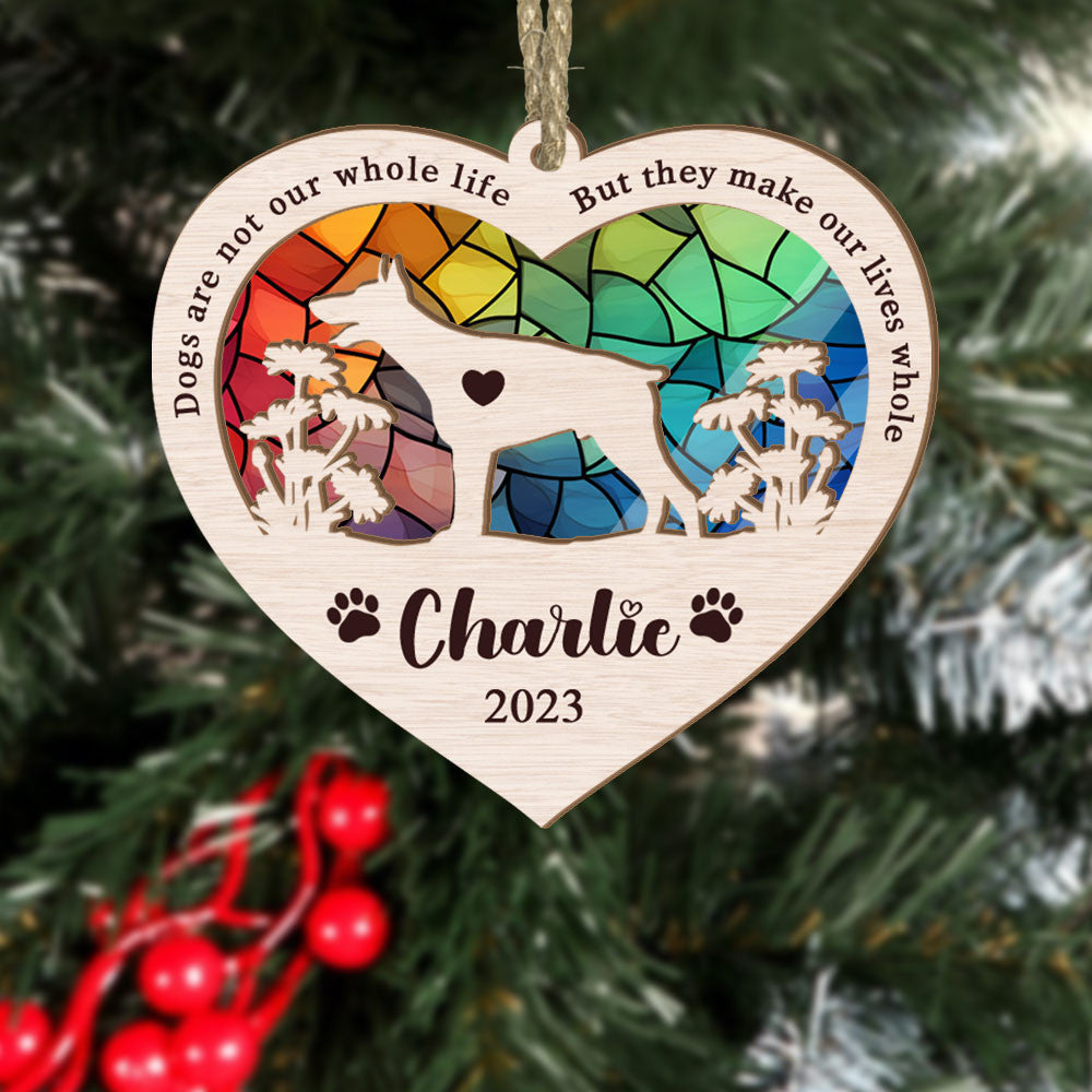 Personalized Doberman-Pinscher Suncatcher Ornament - Engraved Dog Memorial | Custom Gift For Dog Lovers | Pet Remembrance Ornament | Suitable For Any Occasion