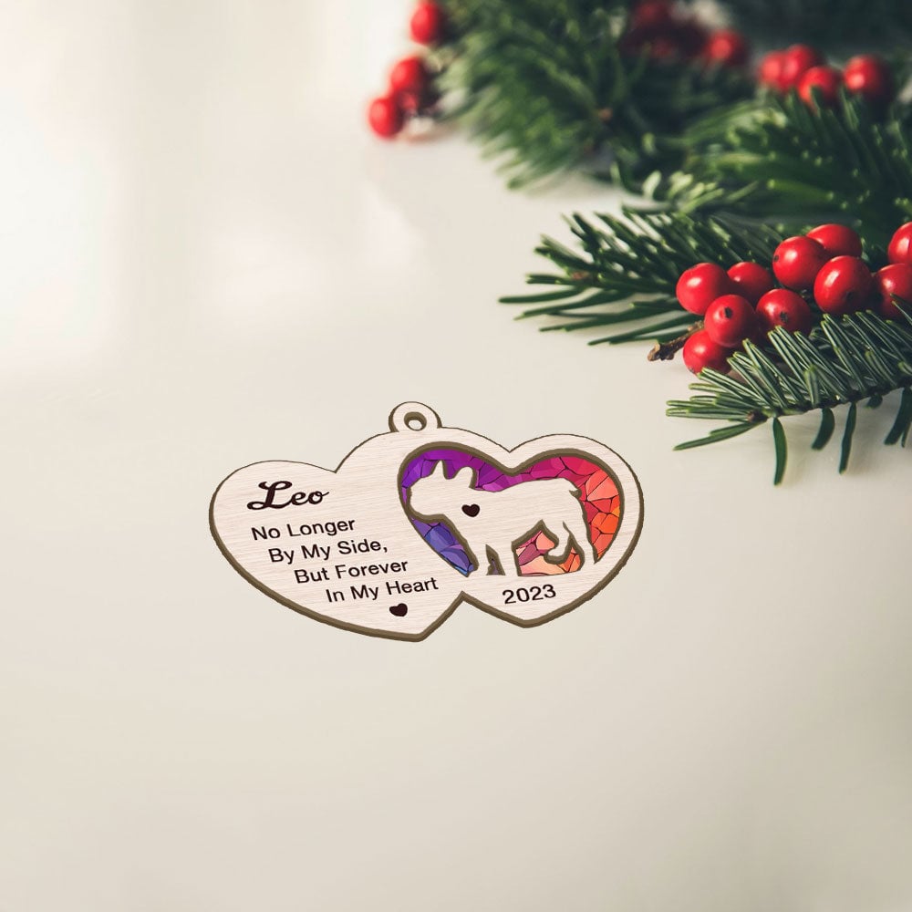 Personalized French Bulldog Suncatcher Ornament - Forever In My Heart - Suitable For Dog Lovers - Gift For Pet Owners - Memorial Keepsake - Dog Remembrance Gift