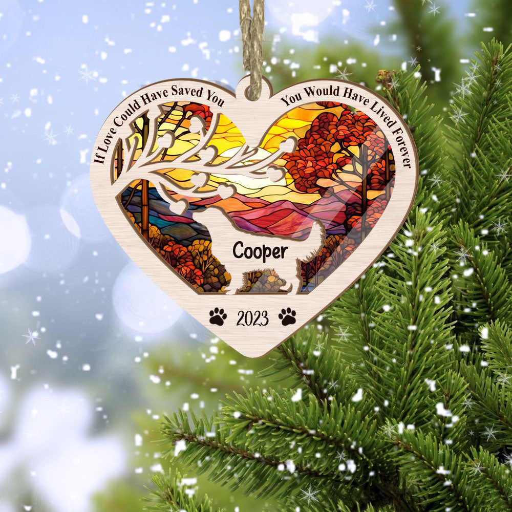 Personalized Golden Retriever Suncatcher Ornament | Dog Memorial Gift | Custom Name And Year | Lost Dog Remembrance | Suitable For Pet Lovers | Ideal For All Occasions